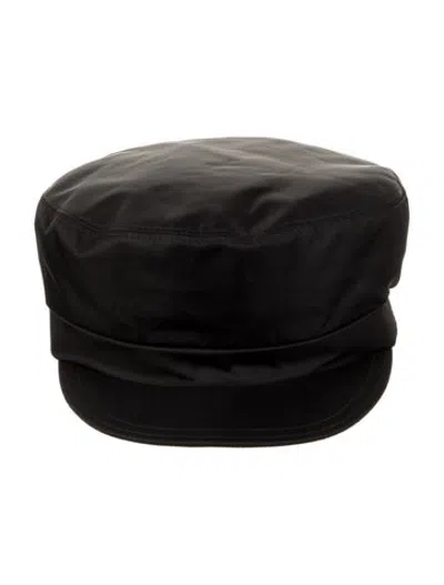 Pre-owned Prada Nylon Newsboy Hat In Black