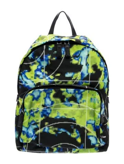 Pre-owned Prada Nylon Nylon Backpack Large In Green
