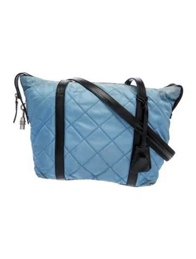 Pre-owned Prada Nylon Nylon Tote Small In Blue