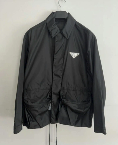 Pre-owned Prada Nylon Oversize Jacket In Black