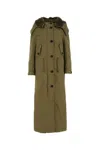 Prada Nylon Parka With Wool Lining Coat In Green