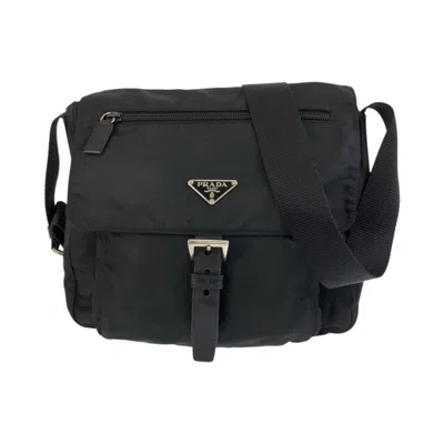 Pre-owned Prada Nylon Pochette Shoulder Bag () In Black