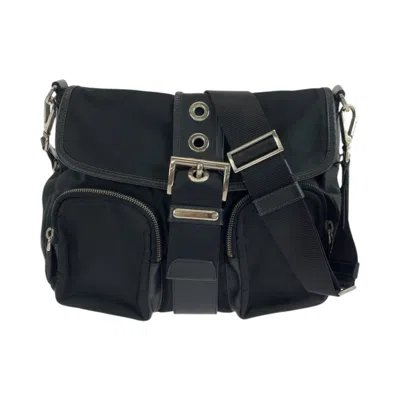 Pre-owned Prada Nylon Pochette Shoulder Bag () In Black
