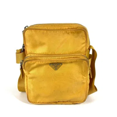 Pre-owned Prada Nylon Pochette Shoulder Bag () In Yellow