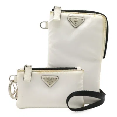 Pre-owned Prada Nylon Pouch Shoulder Bag () In White