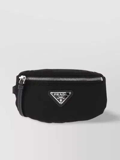 Prada Nylon Pouch Wrist Adjustable Strap In Black