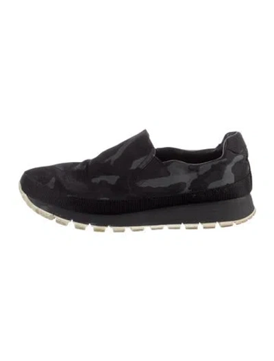 Pre-owned Prada Nylon Printed Sneakers In Black