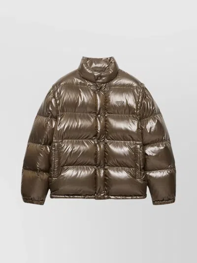 PRADA NYLON PUFFER JACKET HIGH COLLAR
