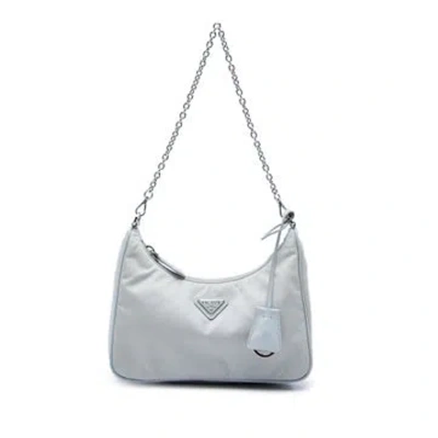 Pre-owned Prada Nylon Re Edition 2005 Satchel In Grey