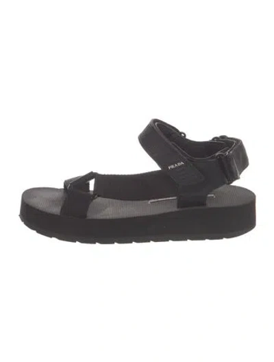 Pre-owned Prada Nylon Sandals In Black