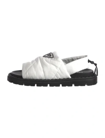 Pre-owned Prada Nylon Sandals In White