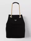 Prada Nylon Shopping Bag With Rope Handles In Black