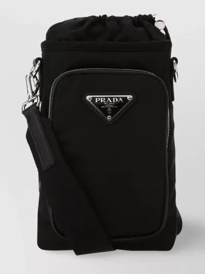 Prada Nylon Shoulder Bag Phone Case In Black