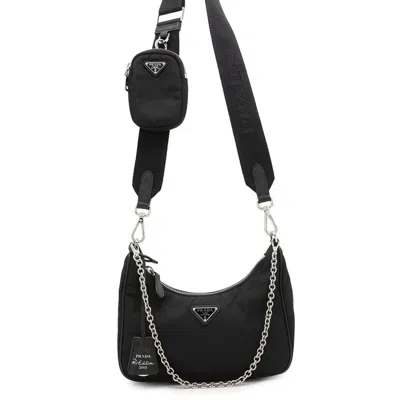 Pre-owned Prada Nylon Shoulder Bag () In Black