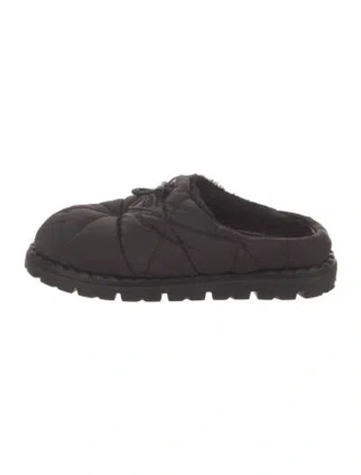 Pre-owned Prada Nylon Slides In Black