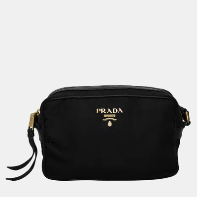 Pre-owned Prada Nylon Slingback Bag In Black
