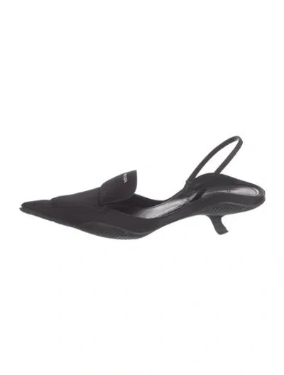 Pre-owned Prada Nylon Slingback Pumps In Black