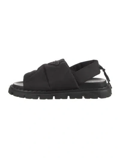 Pre-owned Prada Nylon Slingback Sandals In Black
