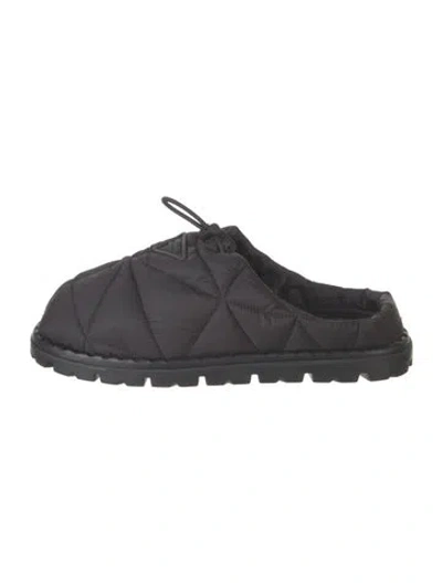 Pre-owned Prada Nylon Slippers In Black