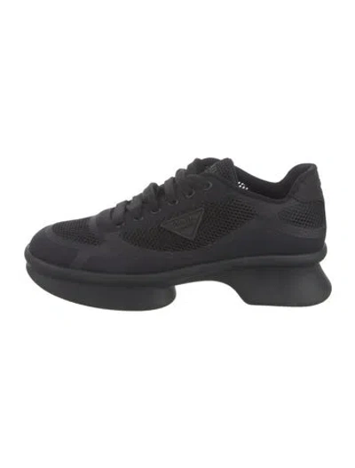 Pre-owned Prada Nylon Sneakers In Black