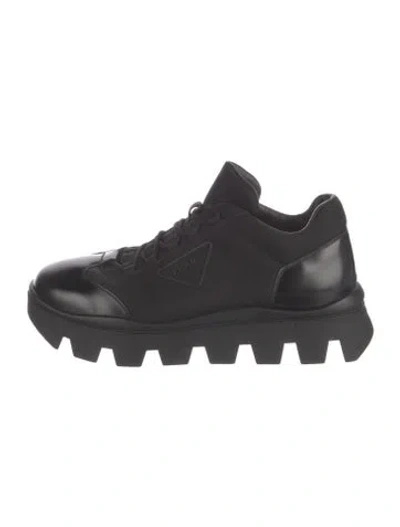 Pre-owned Prada Nylon Sneakers In Black