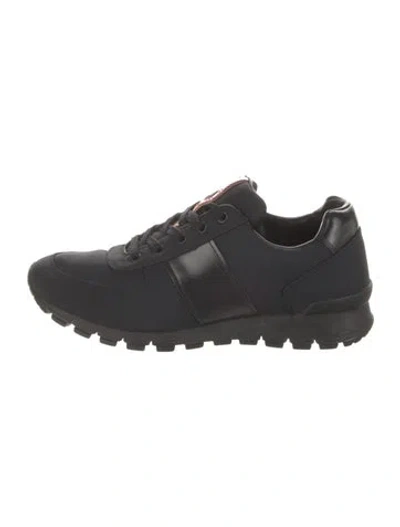 Pre-owned Prada Nylon Sneakers In Black