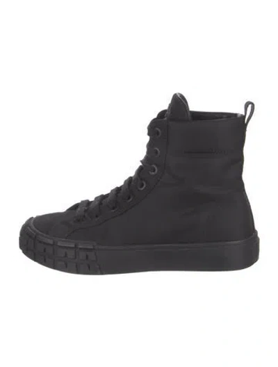 Pre-owned Prada Nylon Sneakers In Black