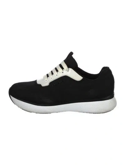 Pre-owned Prada Nylon Sneakers In Black