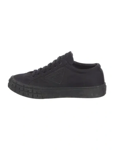 Pre-owned Prada Nylon Sneakers In Black