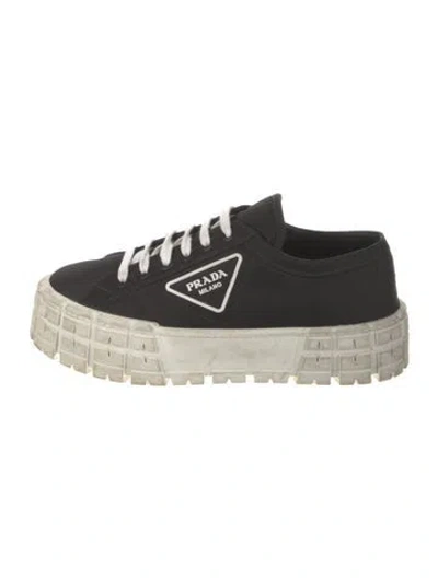 Pre-owned Prada Nylon Sneakers In Black