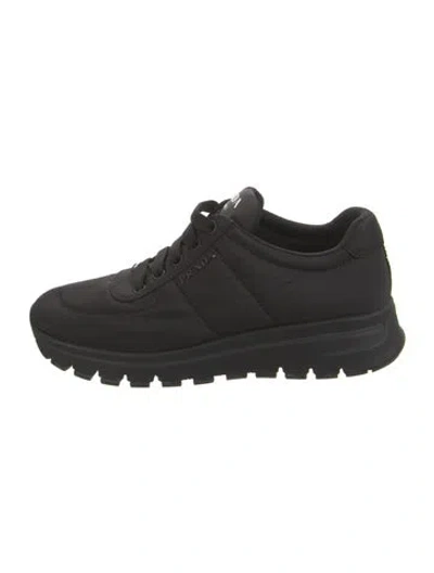Pre-owned Prada Nylon Sneakers In Black