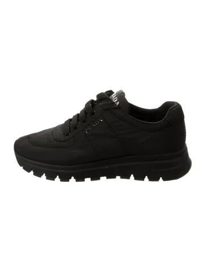 Pre-owned Prada Nylon Sneakers In Black