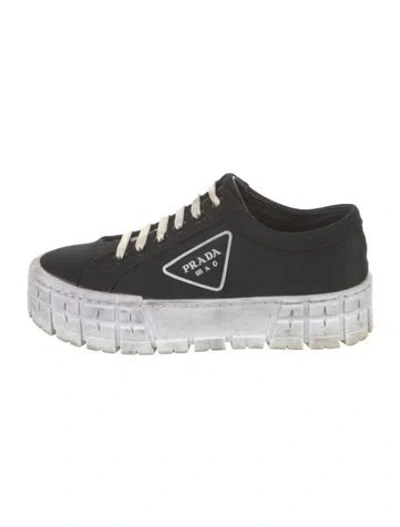 Pre-owned Prada Nylon Sneakers In Black