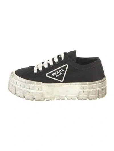 Pre-owned Prada Nylon Sneakers In Black