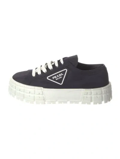 Pre-owned Prada Nylon Sneakers In Blue
