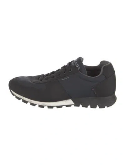 Pre-owned Prada Nylon Sneakers In Blue
