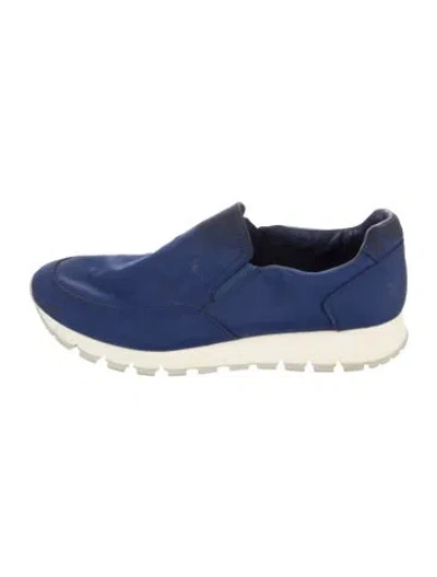 Pre-owned Prada Nylon Sneakers In Blue