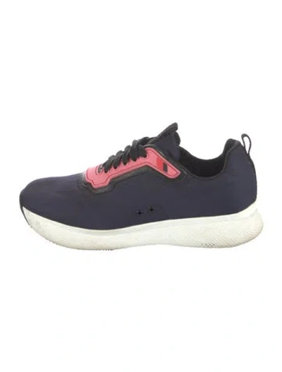 Pre-owned Prada Nylon Sneakers In Blue