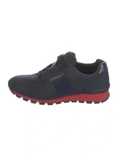 Pre-owned Prada Nylon Sneakers In Blue