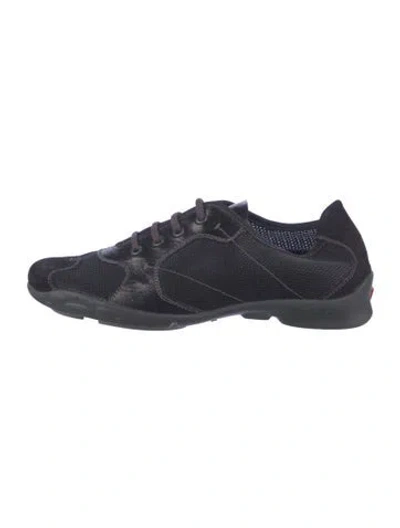 Pre-owned Prada Nylon Sneakers In Blue