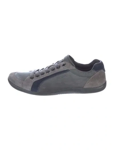 Pre-owned Prada Nylon Sneakers In Gray