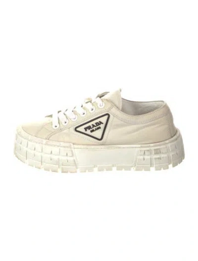 Pre-owned Prada Nylon Sneakers In Neutral