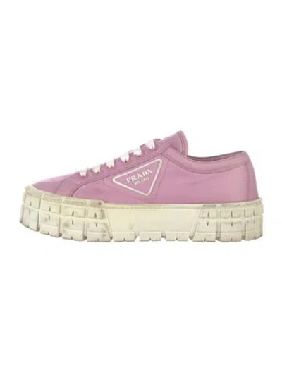 Pre-owned Prada Nylon Sneakers In Pink