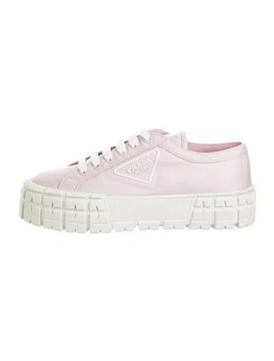 Pre-owned Prada Nylon Sneakers In Pink