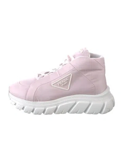 Pre-owned Prada Nylon Sneakers In Pink