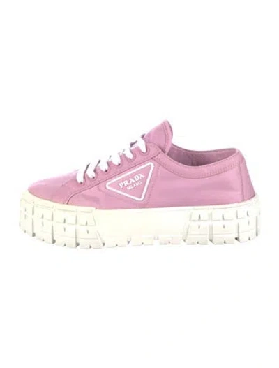 Pre-owned Prada Nylon Sneakers In Pink