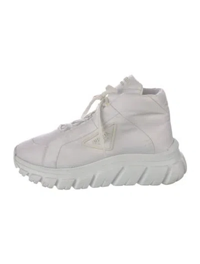 Pre-owned Prada Nylon Sneakers In White