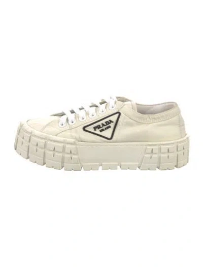 Pre-owned Prada Nylon Sneakers In White
