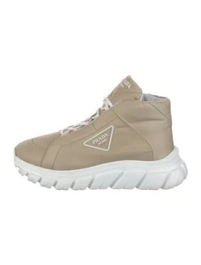 Pre-owned Prada Nylon Sneakers In White