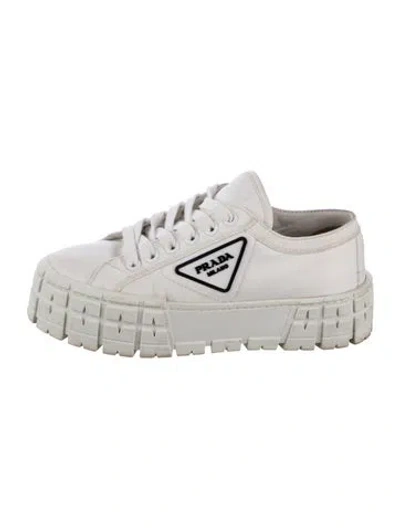 Pre-owned Prada Nylon Sneakers In White